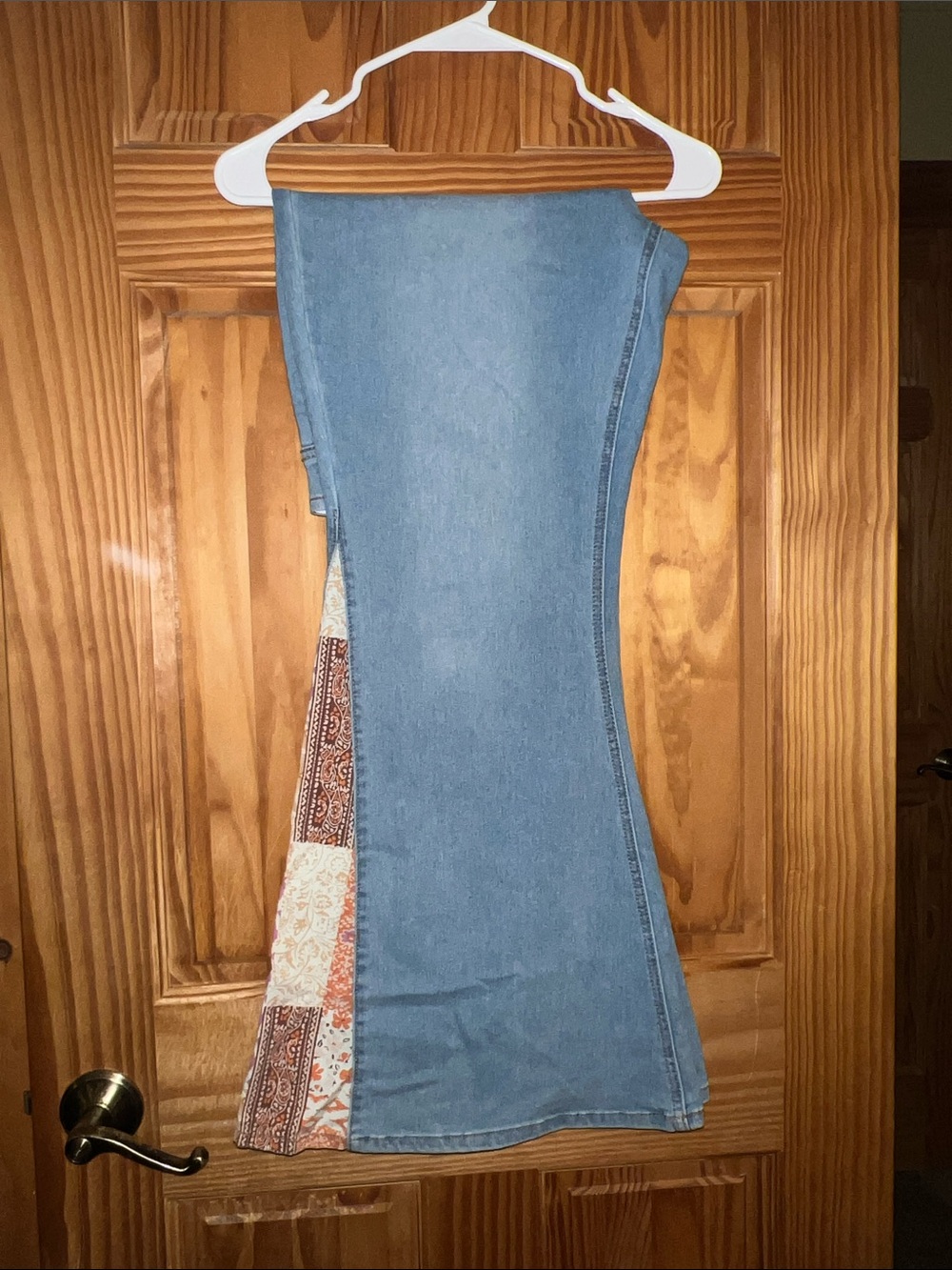 Cato Petite Flare Leg Patchwork Jeans